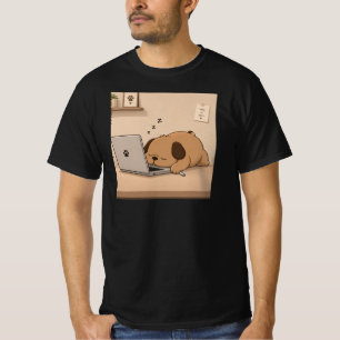 Camiseta Hermoso cachorro marrón dormilón durmiendo en port