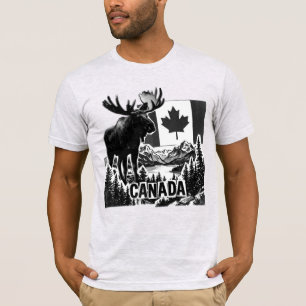 Camiseta Hermoso Canadá. Bandera canadiense. Alce canadiens