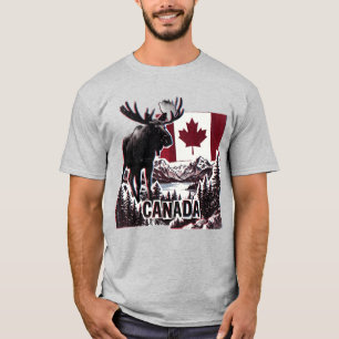 Camiseta Hermoso Canadá. Bandera canadiense. Alce canadiens