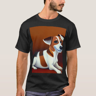 Camiseta Hermoso carácter de dibujos animados Jack Russel ó