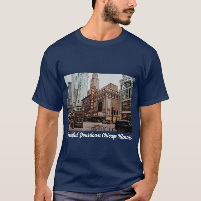 Camiseta Hermoso centro de Chicago Illinois (Anverso)