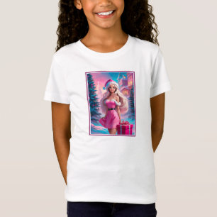 Camiseta Hermoso Chica de Navidades rosados 01