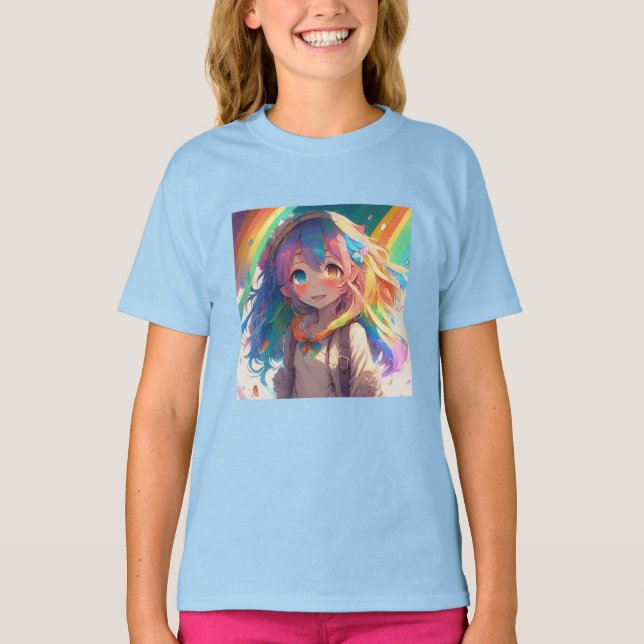 Camiseta Hermoso Chica del anime arcoiris (Anverso)