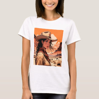 Camiseta hermoso chica occidental