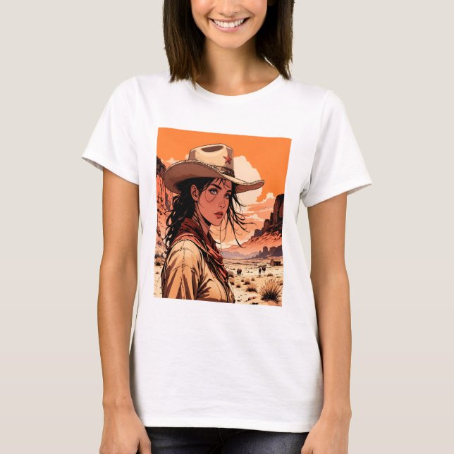 Camiseta hermoso chica occidental (Anverso)