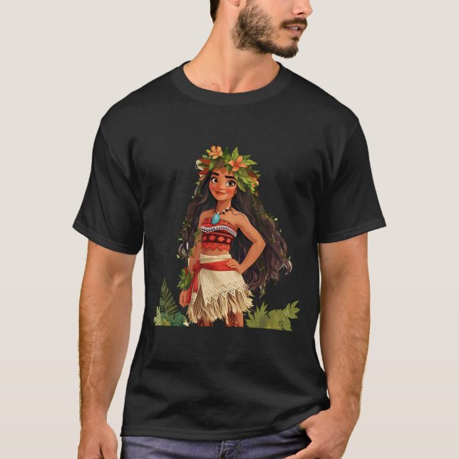 Camiseta hermoso chica tropical (Anverso)