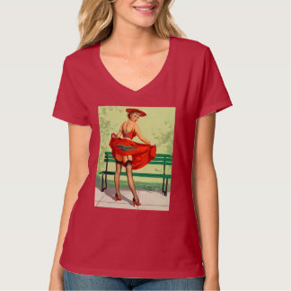 Camiseta Hermoso Chica Vintage Pin Up