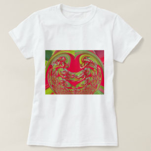 Camiseta Hermoso color rojo y verde textura Resumen arte