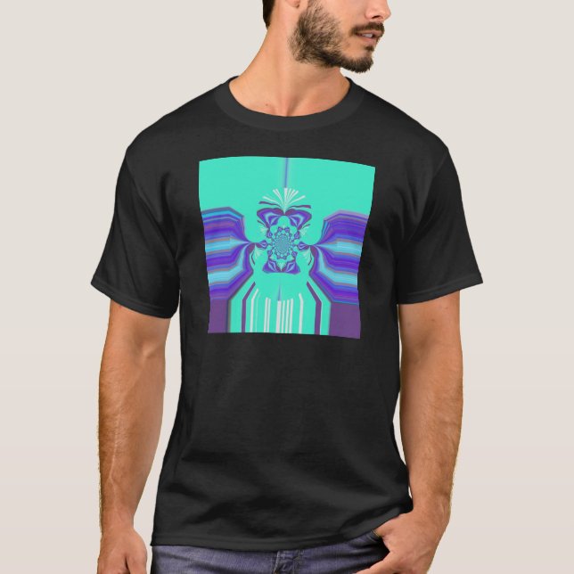 Camiseta Hermoso color vectorial azul cian-púrpura (Anverso)