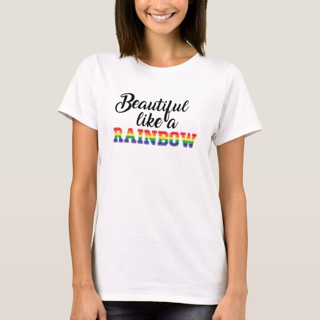 Camiseta Hermoso como el orgullo gay arcoiris amor lgbtq (Anverso)