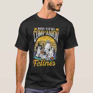 Camiseta Hermoso Compañero De Dueño De Gatos Felinos Hallow