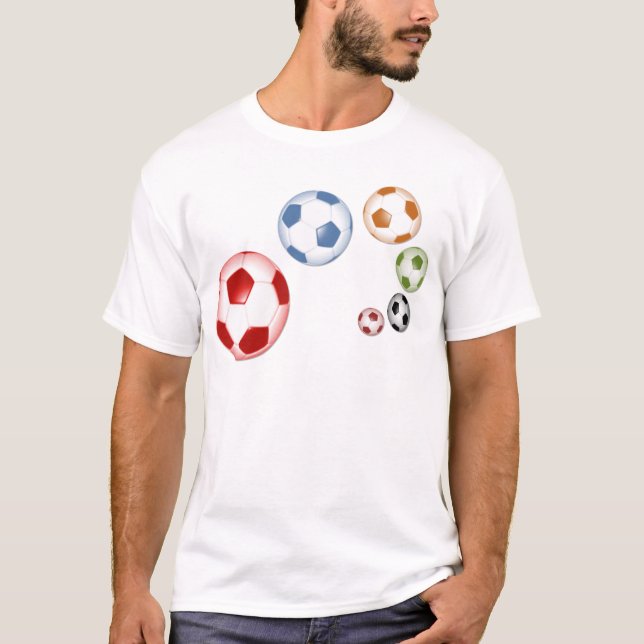 Camiseta Hermoso conjunto de balones de fútbol (Anverso)