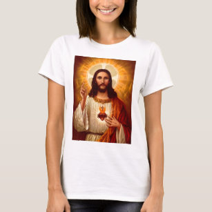 Camiseta Hermoso corazón sagrado religioso de la imagen de 