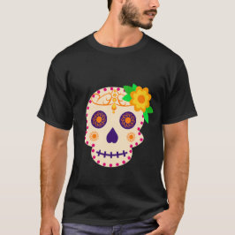 Camiseta Hermoso cráneo con flores Día de los Muertos