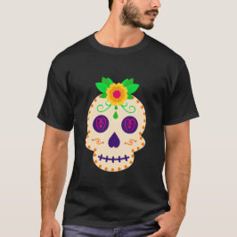 Camiseta Hermoso cráneo con flores Día de los Muertos