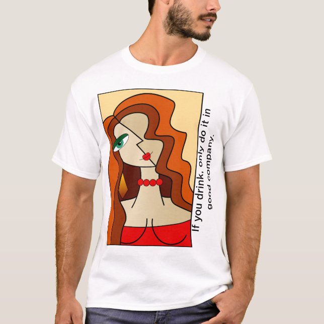 Camiseta Hermoso cubismo de mujeres pelirrojas (Anverso)