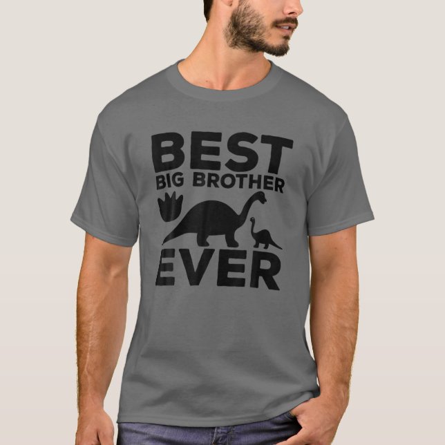 Camiseta Hermoso Dinosaurio Trex Humor Mejor Hermano Mayor (Anverso)