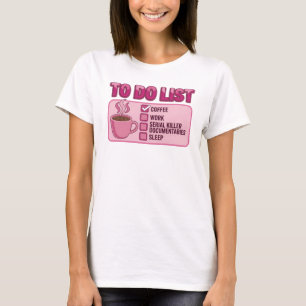 Camiseta Hermoso diseño de arte COFFEE WORK TRUE CRIME en r