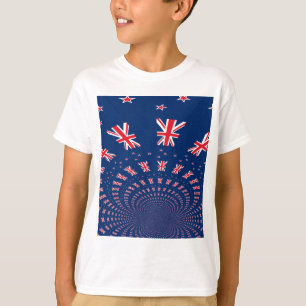 Camiseta Hermoso diseño de arte con bandera de Nueva Zeland