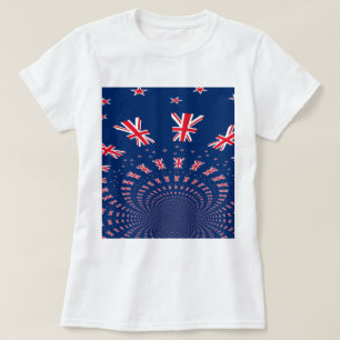 Camiseta Hermoso diseño de arte con bandera de Nueva Zeland