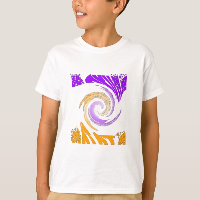 Camiseta Hermoso diseño de arte moderno: morado y remolino  (Anverso)