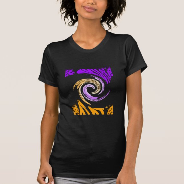 Camiseta Hermoso diseño de arte moderno: morado y remolino  (Anverso)
