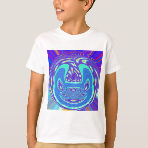 Camiseta Hermoso diseño de arte vectorial kaleidoscopio azu