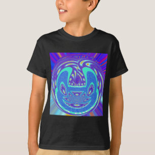 Camiseta Hermoso diseño de arte vectorial kaleidoscopio azu