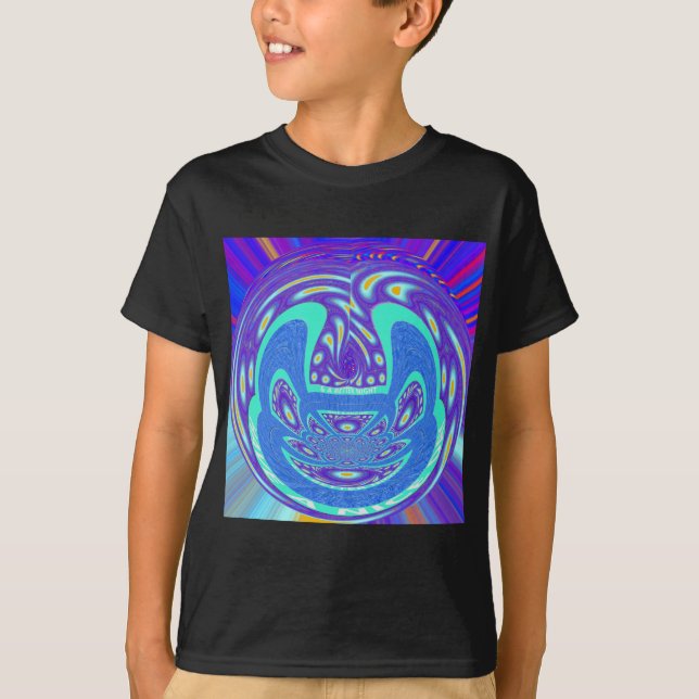 Camiseta Hermoso diseño de arte vectorial kaleidoscopio azu (Anverso)