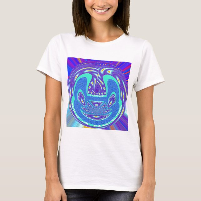Camiseta Hermoso diseño de arte vectorial kaleidoscopio azu (Anverso)
