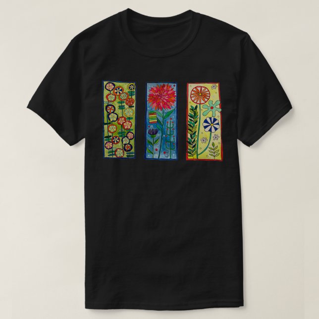 Camiseta Hermoso diseño de flores funk (Diseño del anverso)