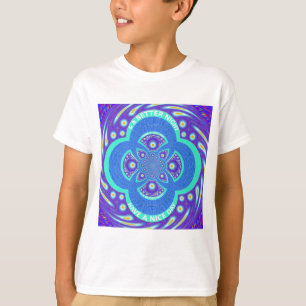 Camiseta Hermoso diseño de la flora de Mandala azul african