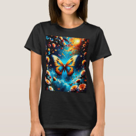 Camiseta Hermoso diseño de mariposa dorada