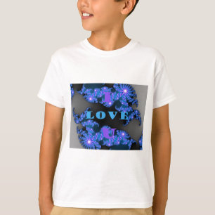 Camiseta Hermoso diseño de patrón de texto de amor azul gal