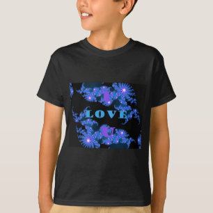 Camiseta Hermoso diseño de patrón de texto de amor azul gal
