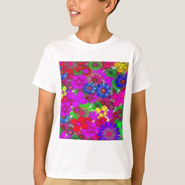 Camiseta Hermoso diseño de patrones florales sorprendentes (Anverso)