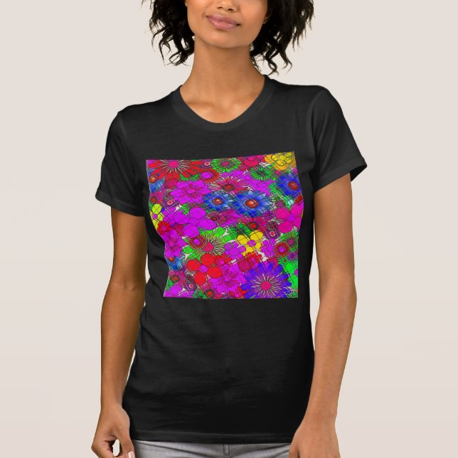 Camiseta Hermoso diseño de patrones florales sorprendentes (Anverso)