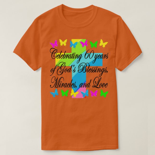 CAMISETA HERMOSO DISEÑO RELIGIOSO 60 CUMPLEAÑOS 1 (Diseño del anverso)