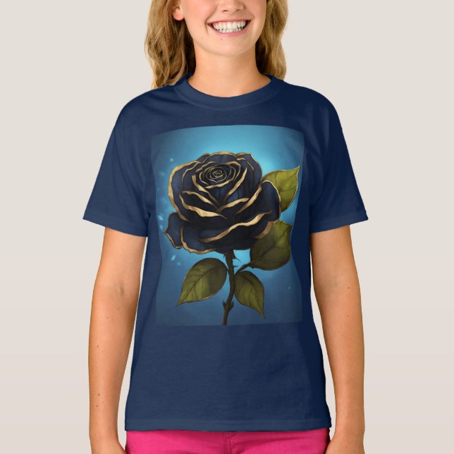 Camiseta Hermoso diseño rosa azul (Anverso)