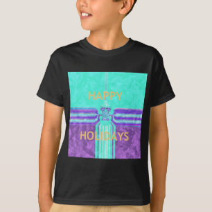 Camiseta Hermoso diseño vector Cyan azul de vacaciones