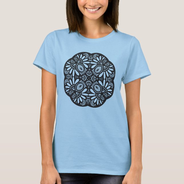 Camiseta Hermoso Doodle de Deco Black Square (Anverso)