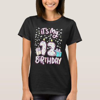 Camiseta Hermoso es mi pastel de cumpleaños número 12 Donut
