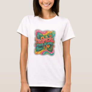 Camiseta Hermoso ESTADO TROPICAL DE ÁNIMO Naranja
