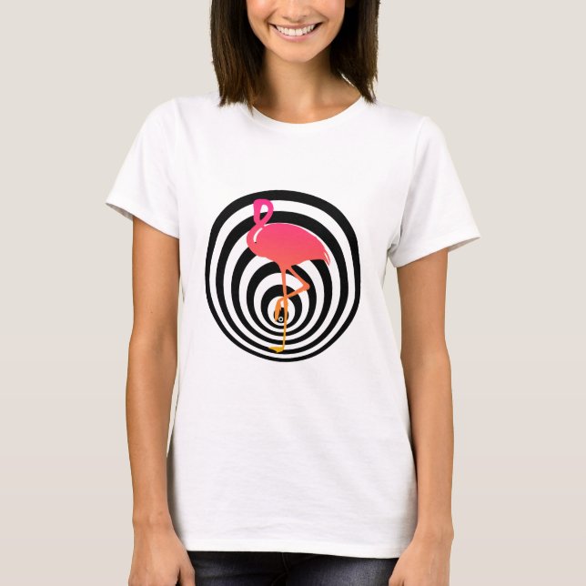 Camiseta Hermoso flamingo en círculos (Anverso)