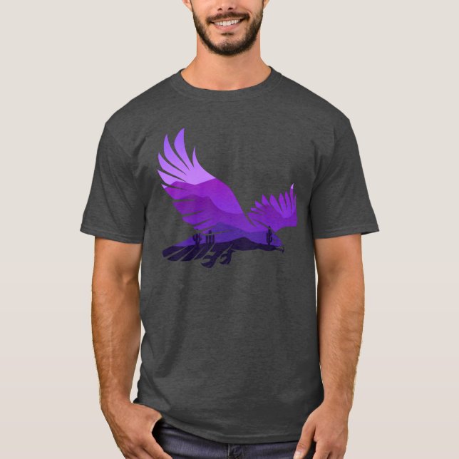 Camiseta Hermoso Funn de Silhouette Flying Eagle Forest Bir (Anverso)