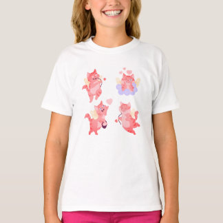 Camiseta Hermoso Gato Cupido Adorable | Gato Romántico de S