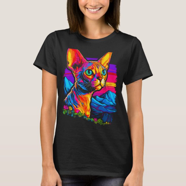 Camiseta Hermoso gato Devon Rex (Anverso)