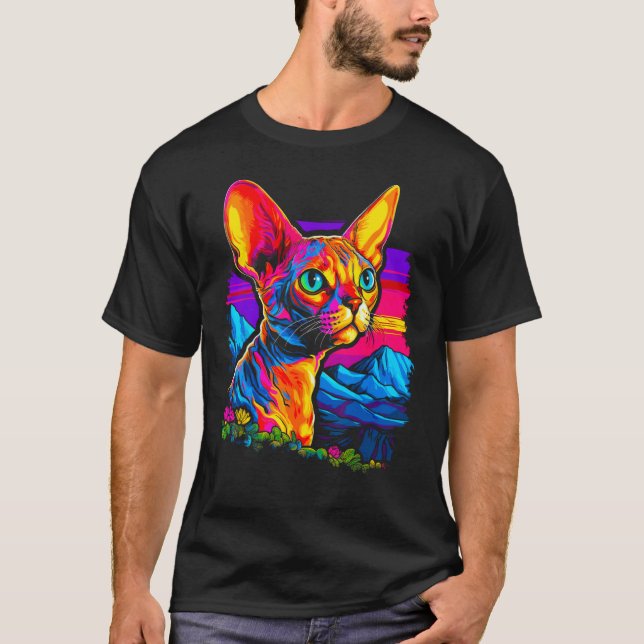 Camiseta Hermoso gato Devon Rex (Anverso)