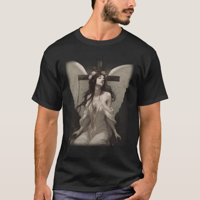 Camiseta Hermoso Gótico Ángel Estético Celestial Angélico (Anverso)