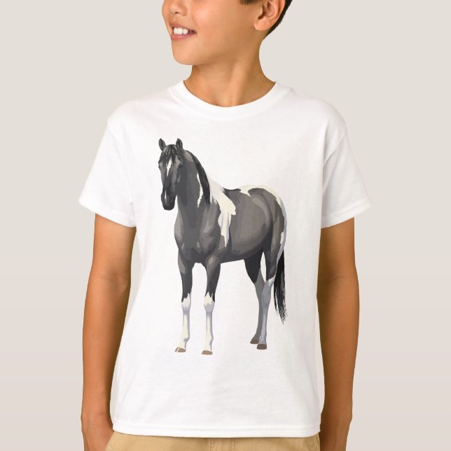 Camiseta Hermoso Gris Pinto Grulla Paint Horse Stallion (Anverso)